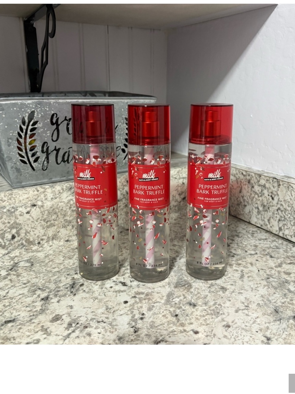 3 Bath and Bodyworks Limited Collection MILK Peppermint Bark Truffle
